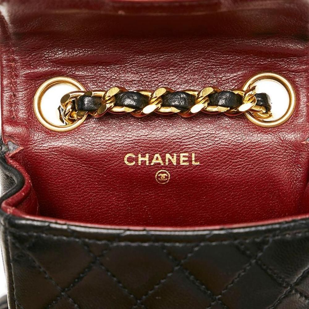 Chanel Chain Belt Waist Bag Mini Matelasse Black Lambskin - Picture 7 of 8